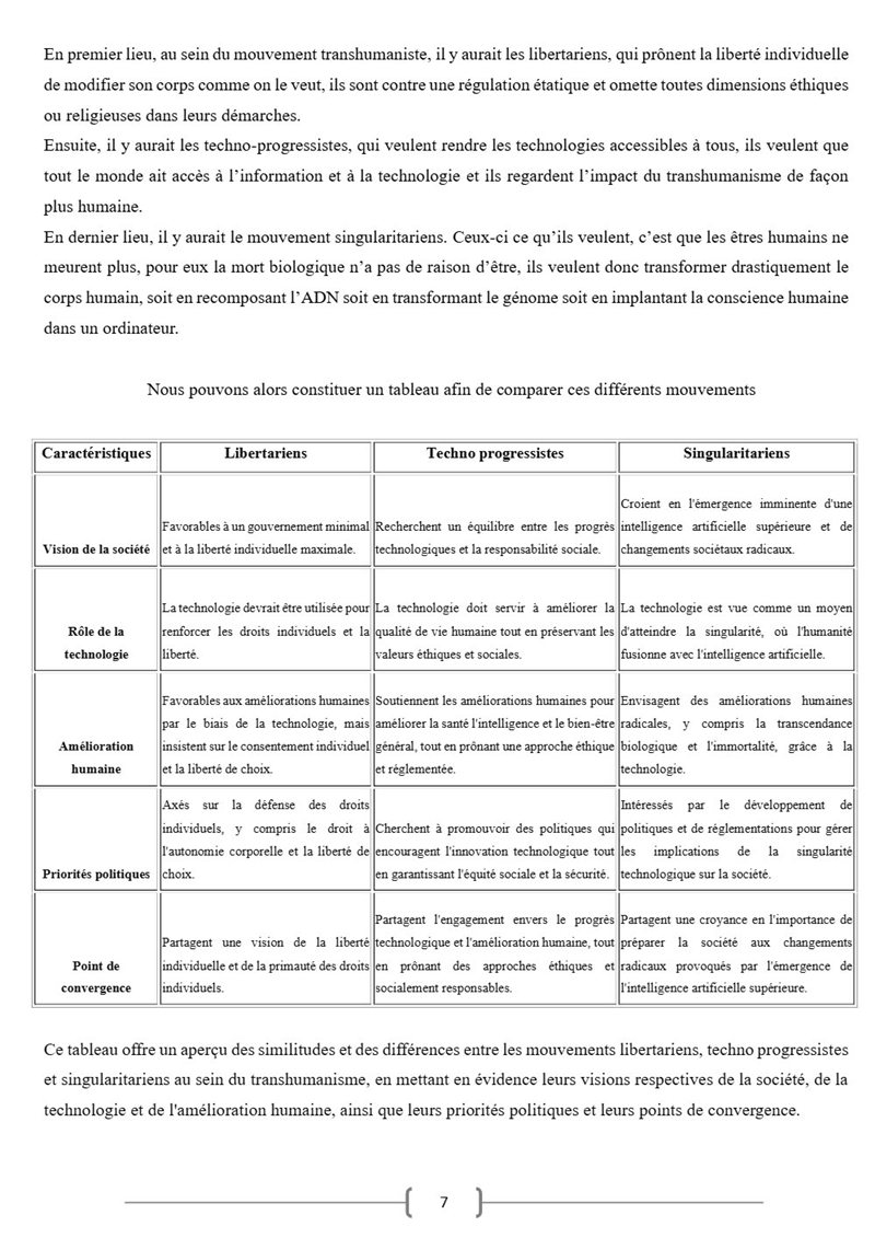Page 5 du dossier sur le transhumanisme.