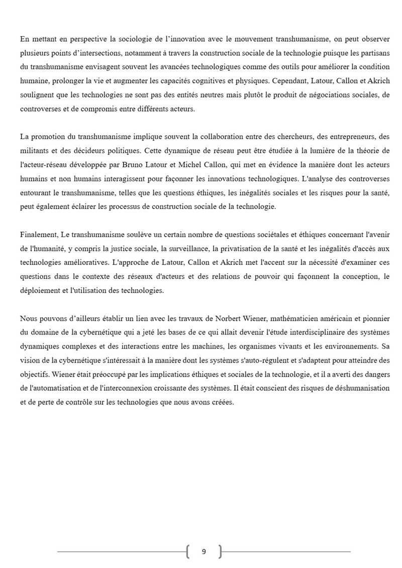 Page 7 du dossier sur le transhumanisme.