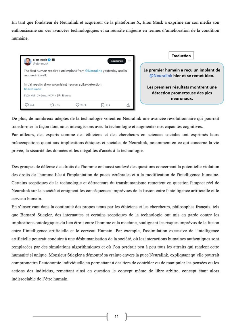 Page 9 du dossier sur le transhumanisme.