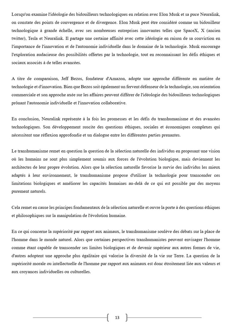 Page 11 du dossier sur le transhumanisme.