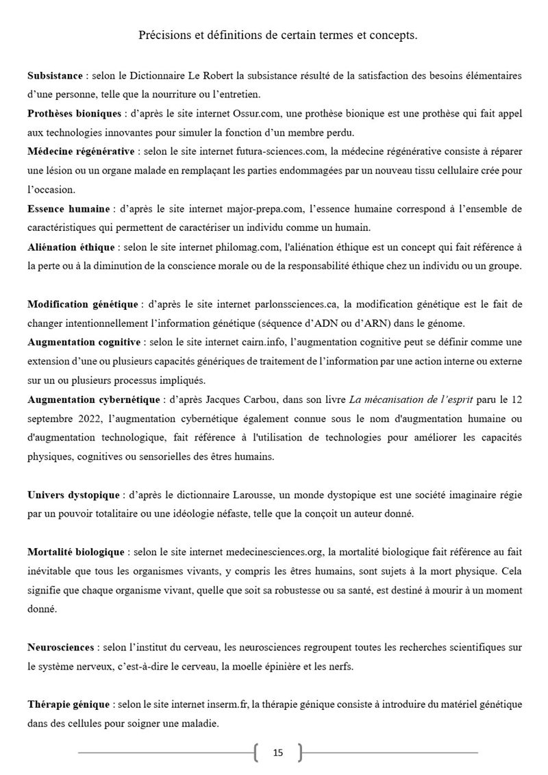 Page 13 du dossier sur le transhumanisme.