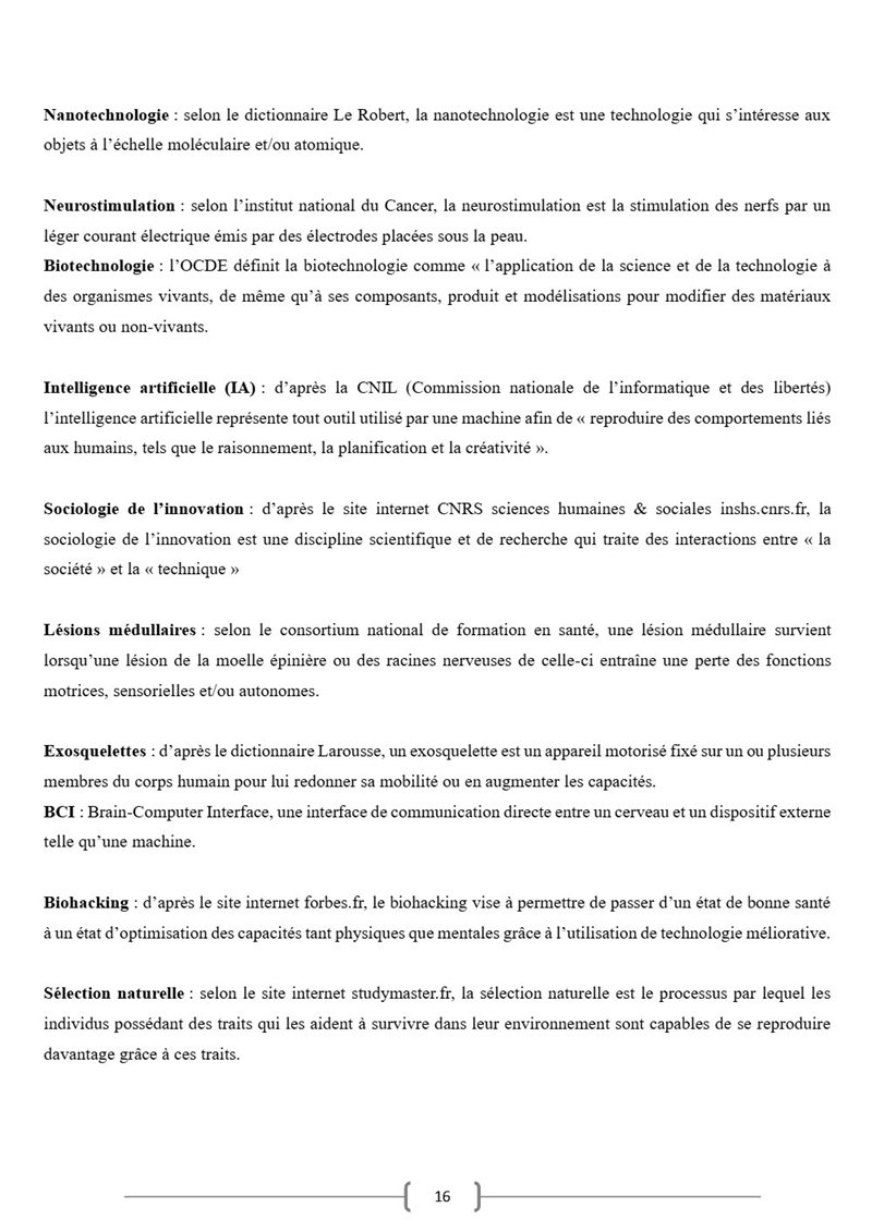Page 14 du dossier sur le transhumanisme.